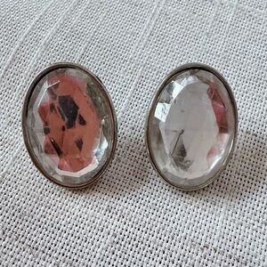 Silver and Clear Stud Earrings